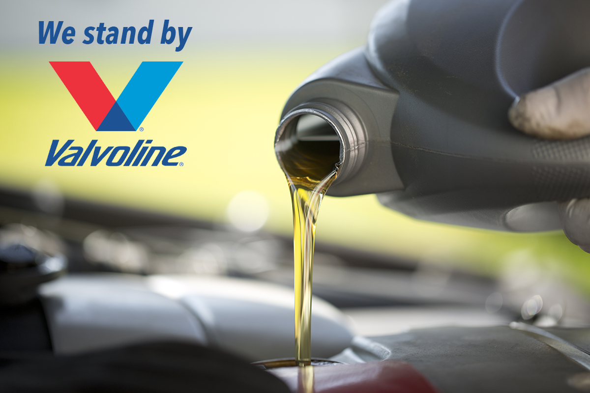valvoline oil being poured.